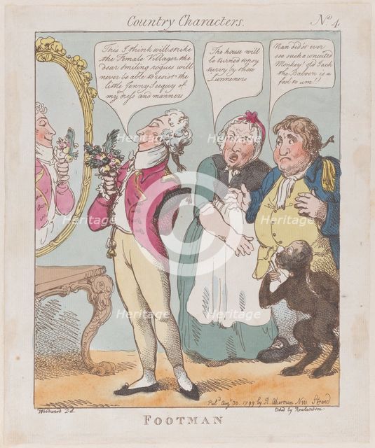 Footman, August 30, 1799., August 30, 1799. Creator: Thomas Rowlandson.