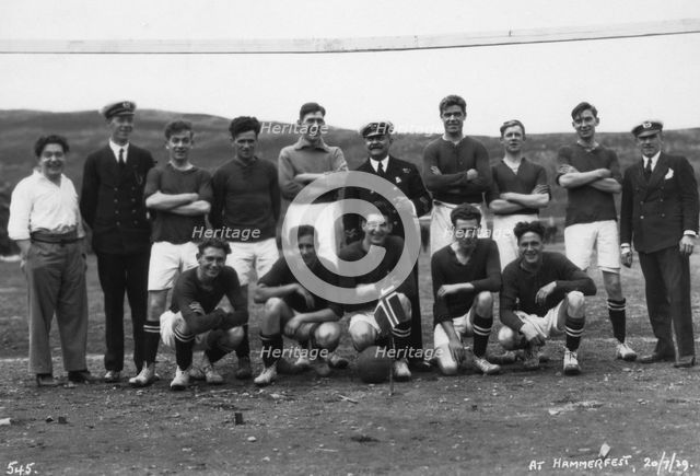 Football team, Hammerfest, northern Norway, 20th July 1929. Artist: Unknown