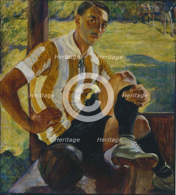Footballer, 1925. Artist: Della-Vos-Kardovskaya, Olga Ludvigovna (1875-1952)