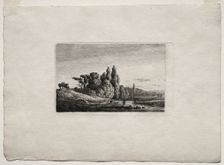 Footbridge with Cross before Trees at a River, c.1803. Creator: Caspar David Friedrich (German, 1774-1840)