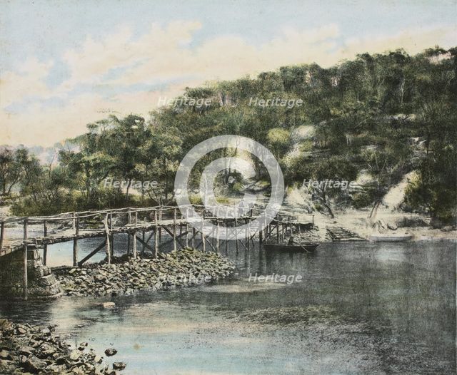 Footbridge at Mosman Bay, c1880. Creator: Unknown.
