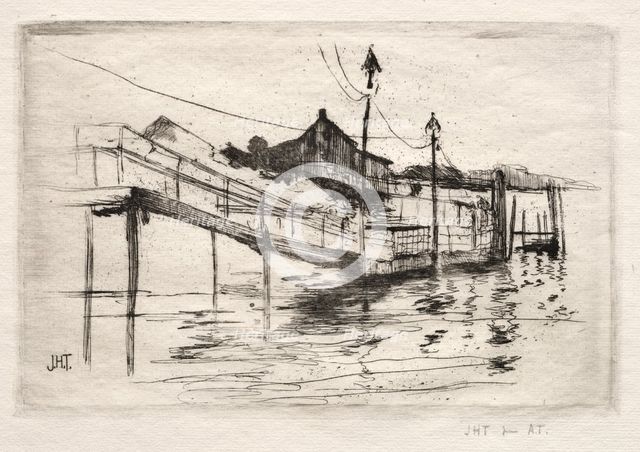 Footbridge, Bridgeport, Connecticut. Creator: John Henry Twachtman (American, 1853-1902).