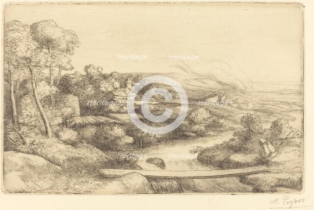 Footbridge (La passerelle). Creator: Alphonse Legros.