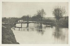 Footbridge Near Chestnut, 1880s. Creator: Peter Henry Emerson