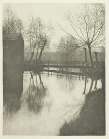 Footbridge Near Chingford, 1880s. Creator: Peter Henry Emerson