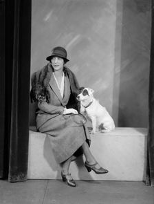 Foote, Walter A., Mrs. Portrait. with Dog, 1933. Creator: Harris & Ewing