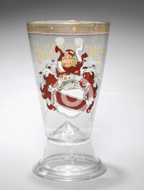 Footed Beaker with Two Coats-of-Arms, 1603. Creator: Unknown.