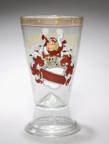Footed Beaker with Two Coats-of-Arms, 1603. Creator: Unknown