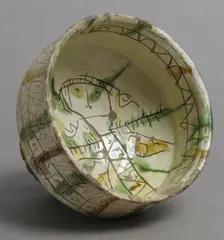 Footed Cup with Falconer, Byzantine, 15th century. Creator: Unknown