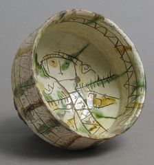 Footed Cup with Falconer, Byzantine, 15th century. Creator: Unknown