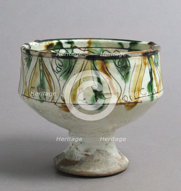 Footed cup with palmettes, Byzantine, late 14th century. Creator: Unknown.