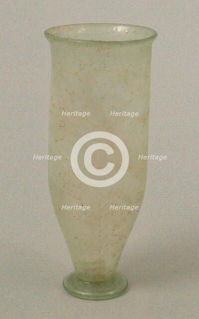 Footed Glass Beaker, Frankish, 375-425. Creator: Unknown.