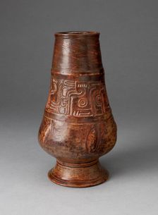 Footed Jar Incised with Pseudo-Gylphs, A.D. 250/600. Creator: Unknown