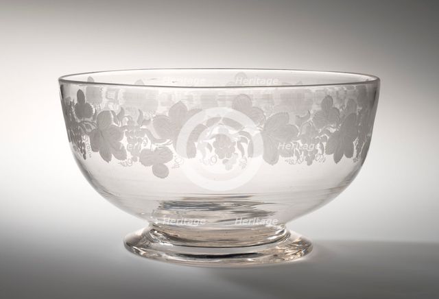 Footed Punch Bowl, c1835-55. Creator: Pobably New England Glass Works, American (1818-1888).