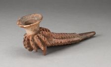 Footed Pipe with Fluted Relief Design, c. 400 B.C. Creator: Unknown