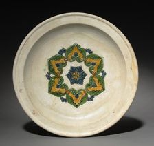 Footed Plate with Floral Medallion, early 700s. Creator: Unknown