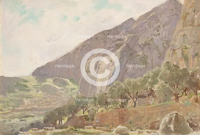 Foothills of Parnassus, Delphi, Greece, 1912. Creator: Anna Richards Brewster.