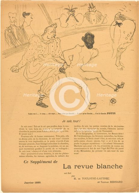 Footit and Chocolat (Footit et Chocolat) [left recto], 1895. Creator: Henri de Toulouse-Lautrec.