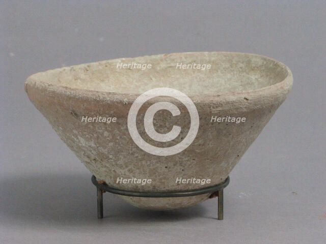 Footless Cup or Lid, Coptic, 4th-7th century. Creator: Unknown.