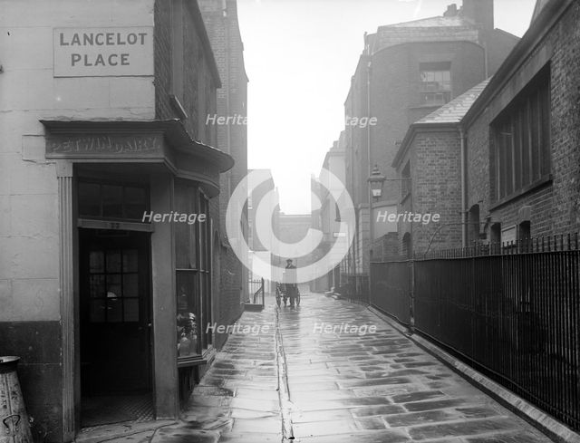 Footpath between Raphael Street and Trevor Square, Knightsbridge, London, 1939. Artist: Unknown