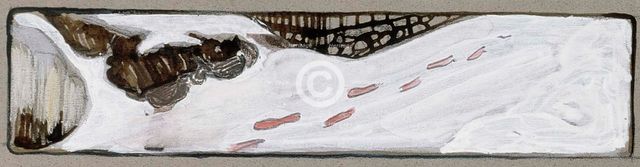 Footprints in the snow, vignette, c1890s. Creator: Albert Edelfelt.