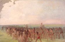 Footrace behind the Mandan Village, 1832-1833. Creator: George Catlin