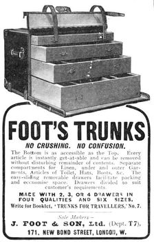 Foot's trunks: no crushing, no confusion, 1909. Creator: Unknown