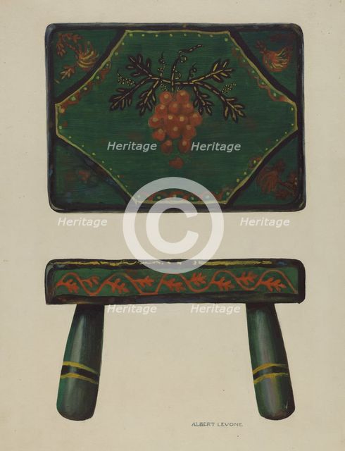 Footstool, 1935/1942. Creator: Albert J. Levone.