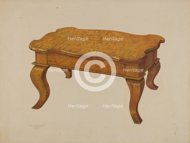 Footstool, 1939. Creator: Albert Geuppert.