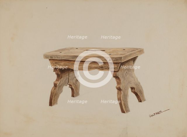 Footstool, c. 1937. Creator: Charles Moss.