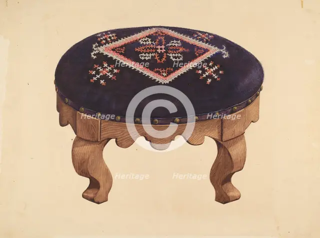 Footstool. Creator: Unknown.