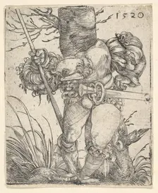 Footsoldier in front of a Tree, mid-17th century. Creator: Barthel Beham