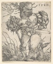 Footsoldier in front of a Tree, mid-17th century. Creator: Barthel Beham
