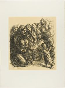 For the Daughters of Soldiers Killed on the Field of Honor, plate thirteen from Actualités, 1915. Creator: Theophile Alexandre Steinlen