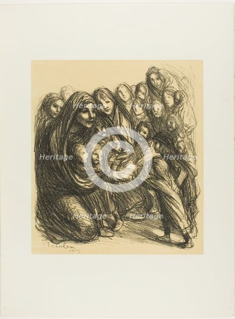 For the Daughters of Soldiers Killed on the Field of Honor, plate thirteen from Actualités, 1915. Creator: Theophile Alexandre Steinlen.