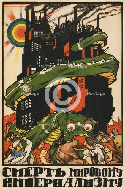 For the death of world imperialism (Poster), 1920. Artist: Moor, Dmitri Stachievich (1883-1946)