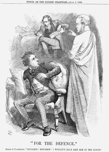 "For the Defence", 1868. Creators: John Tenniel, Benjamin Disraeli