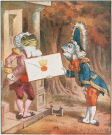 For the Duchess. An invitation from the Queen to play croquet , 1911. Creator: Tenniel, Sir John (1820-1914)