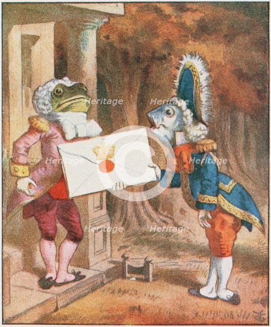 For the Duchess. An invitation from the Queen to play croquet , 1911. Creator: Tenniel, Sir John (1820-1914).