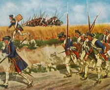 Forced march of Frederick's troops from Mähren to Küstrin, 1758, (1936). Creator: Unknown