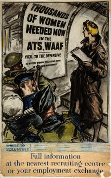 Forces Recruitment - ATS and WAAF World War II poster, c1939-c1945. Creator: Unknown