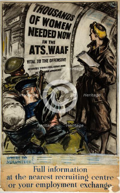 Forces Recruitment - 'ATS and WAAF', World War II poster, c1939-c1945. Creator: Unknown.