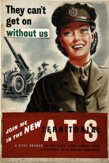 Forces Recruitment - Join Me In The New ATS World War II poster, c1939-c1945. Creator: Unknown