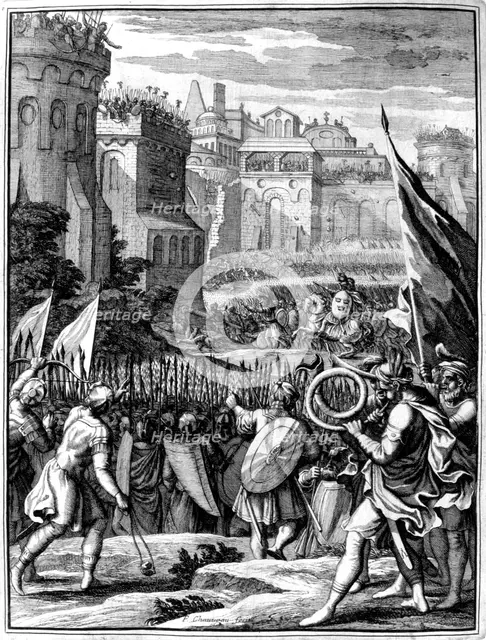 Forces under Alaric I, King of the Visigoths from 395, sacking Rome, 410 (1654). Artist: Francois Chauveau