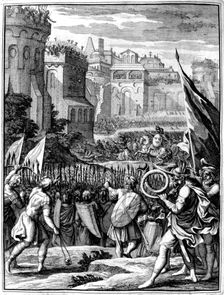 Forces under Alaric I, King of the Visigoths from 395, sacking Rome, 410 (1654). Artist: Francois Chauveau