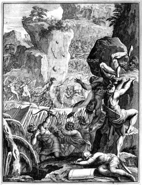 Forces under Alaric I, King of the Visigoths, in battle, c410 (1654). Artist: Francois Chauveau