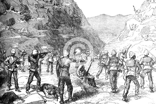 'Foraging Party of the 67th Attacked by the Afghans, (Nov 9, 1879)', c1880. Artist: Unknown.