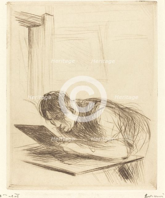 Forain Etching (first plate), 1912. Creator: Jean Louis Forain.