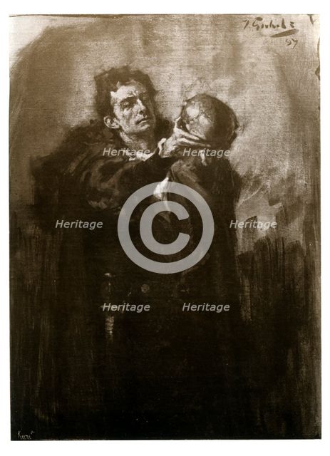 Forbes-Robertson as Hamlet, late 19th century.Artist: John Percival Gulich