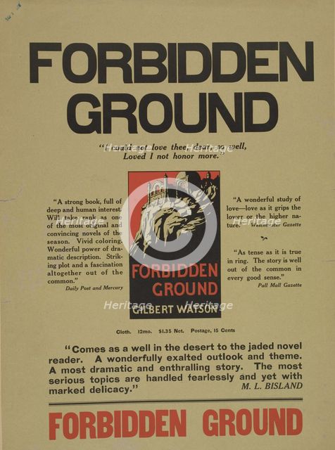 Forbidden ground, c1895 - 1911. Creator: Unknown.